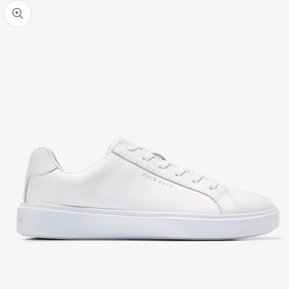 COLE HAAN NIB White Low Top Leather Grand Crosscourt Daily Sneakers Shoes 7 B - Picture 1 of 11